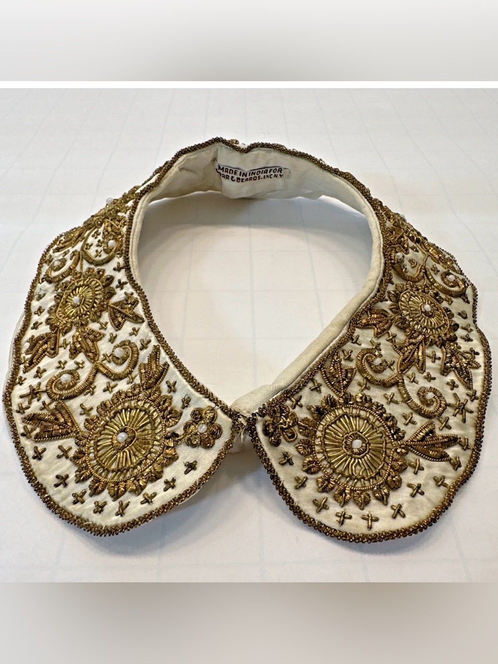 Vintage Baar & Beards Metallic Beaded Collar Steampunk Goth